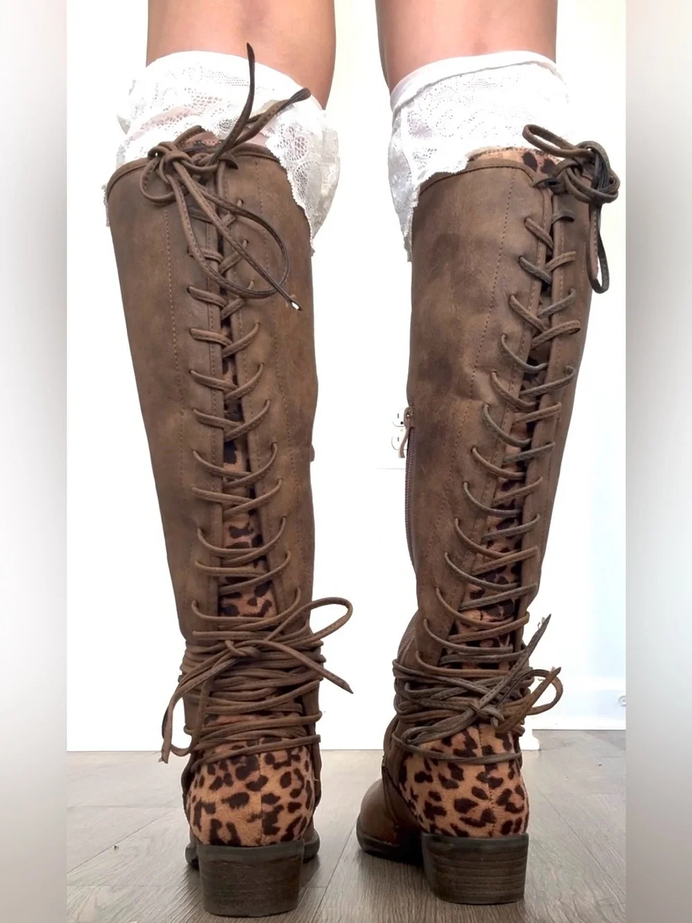 Over-the-Knee Women's Boots in Brown Suede-Look